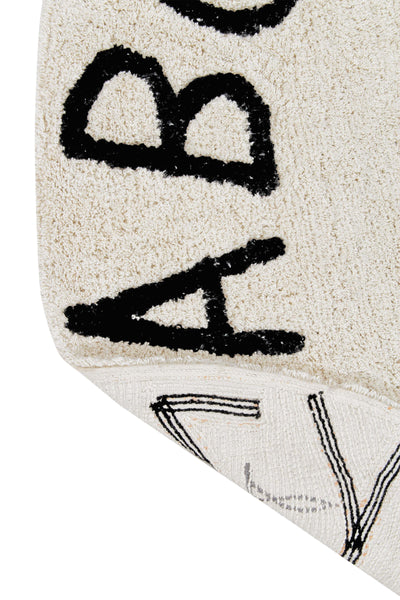 Washable Rug ABC Natural Black