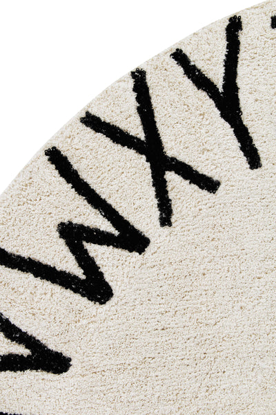 Washable Rug ABC Natural Black