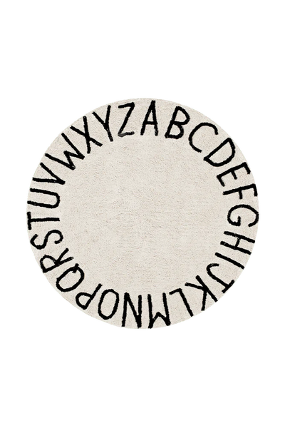 Washable Rug ABC Natural Black