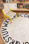 Washable Rug ABC Natural Black