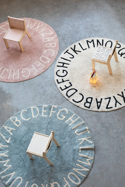 Washable Rug ABC Natural Black