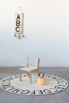 Washable Rug ABC Natural Black