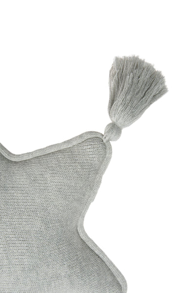 Knitted cushion Twinkle Star Grey