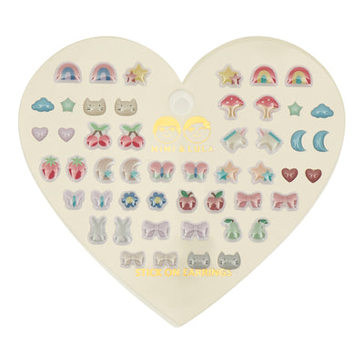 MIXED NOVELTY STICK ON EARRINGS