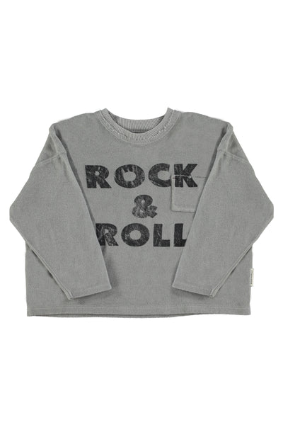 Terry cotton longsleeve t'shirt "rock & roll" print