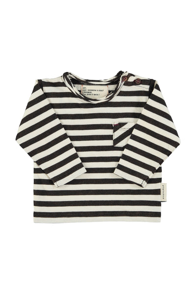 Longsleeve t'shirt | Ecru & black stripes