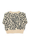 Knitted baby cardigan black animal print