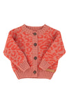 Knitted baby cardigan animal print