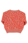 Knitted baby cardigan animal print
