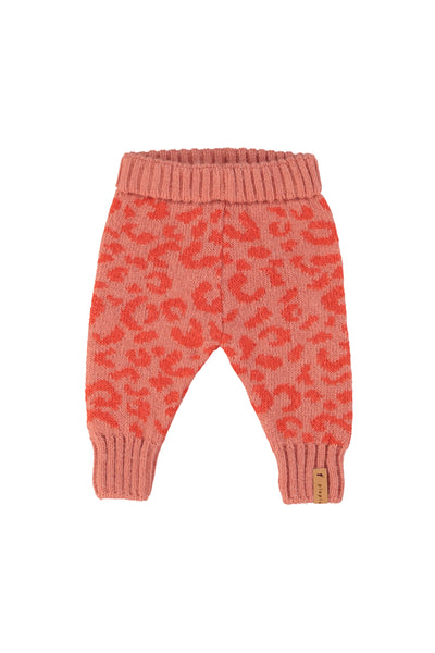 Knitted baby leggings animal print