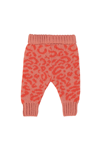 Knitted baby leggings animal print