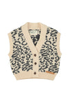 Knitted waistcoat black animal print