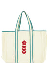 xl bag embroidered red flower