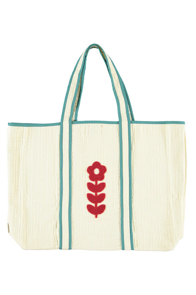 xl bag embroidered red flower