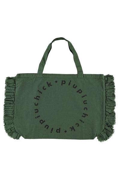 xl logo bag w/ frills | dark green
