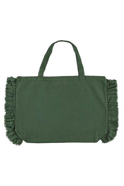 xl logo bag w/ frills | dark green