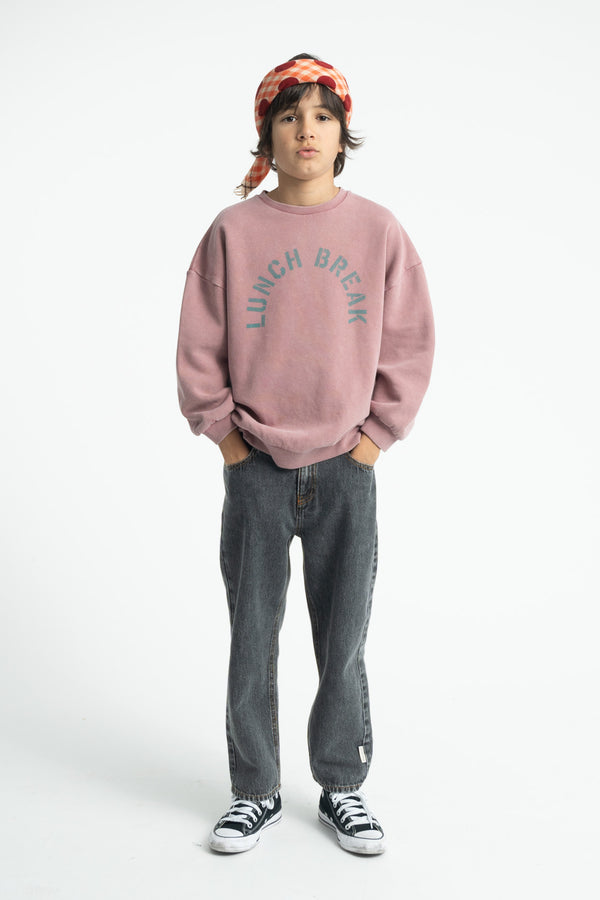 oversized sweatshirt "lunch break" print