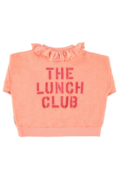 sweatshirt w/ collar apple print