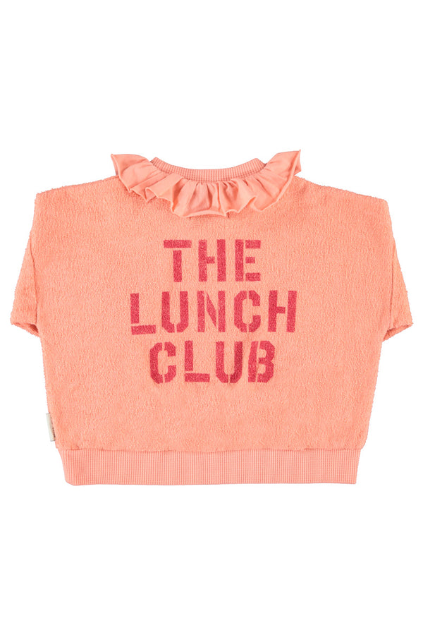 sweatshirt w/ collar apple print