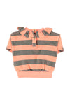 sweatshirt w/ collar | pink & green stripes