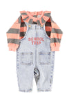 sweatshirt w/ collar | pink & green stripes