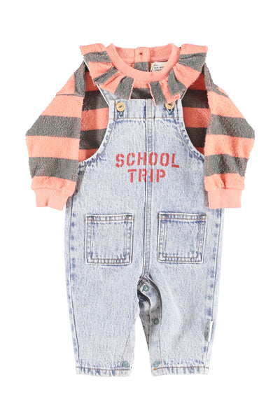 sweatshirt w/ collar | pink & green stripes