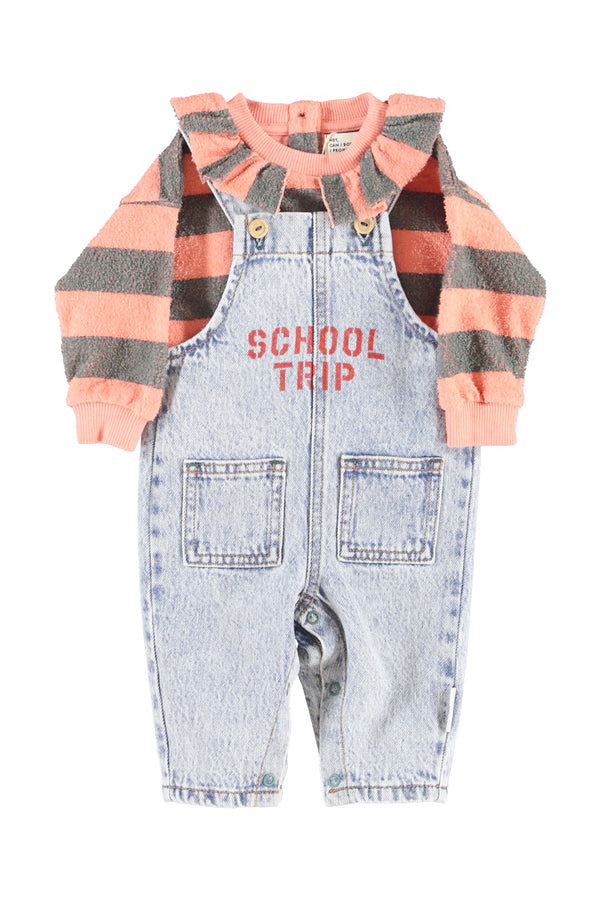 sweatshirt w/ collar | pink & green stripes