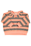 sweatshirt w/ collar | pink & green stripes