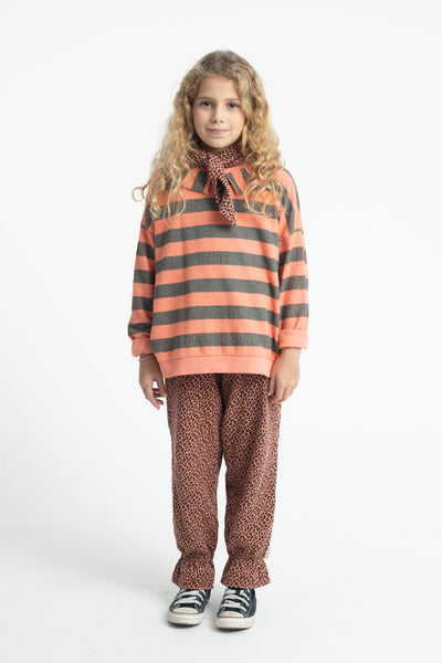 sweatshirt w/ collar | pink & green stripes