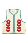 waistcoat embroidered red flowers
