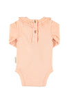 long sleeve bodysuit w/ collar red apple print