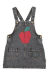 short dress w/ straps apple print