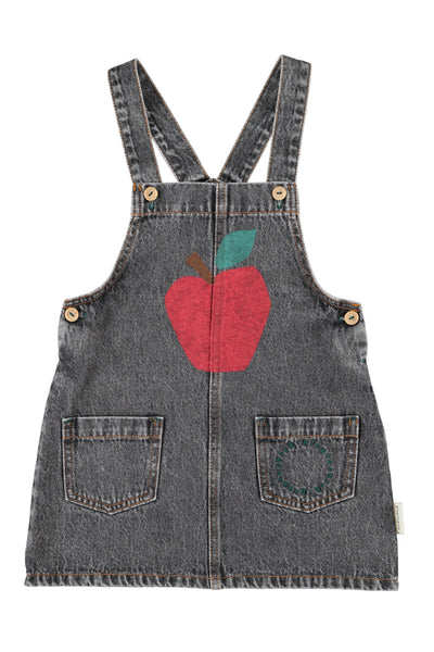 short dress w/ straps apple print