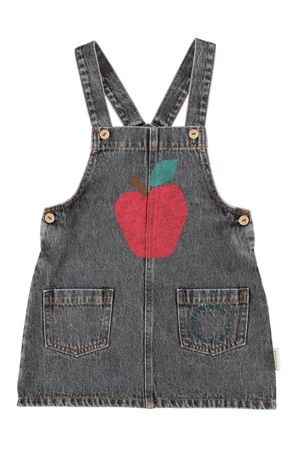 short dress w/ straps apple print