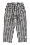 mom fit trousers black flowers