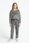 mom fit trousers black flowers