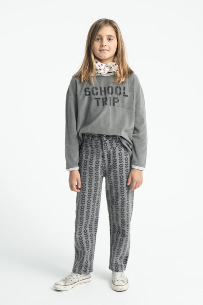 mom fit trousers black flowers