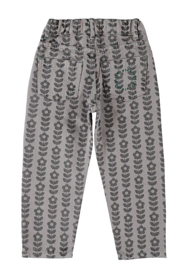 mom fit trousers black flowers