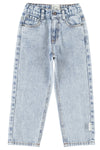 unisex trousers |fadded light blue denim