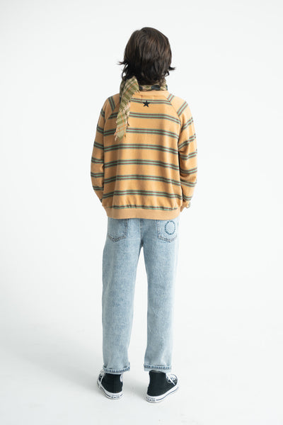 unisex trousers |fadded light blue denim