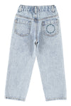 unisex trousers |fadded light blue denim
