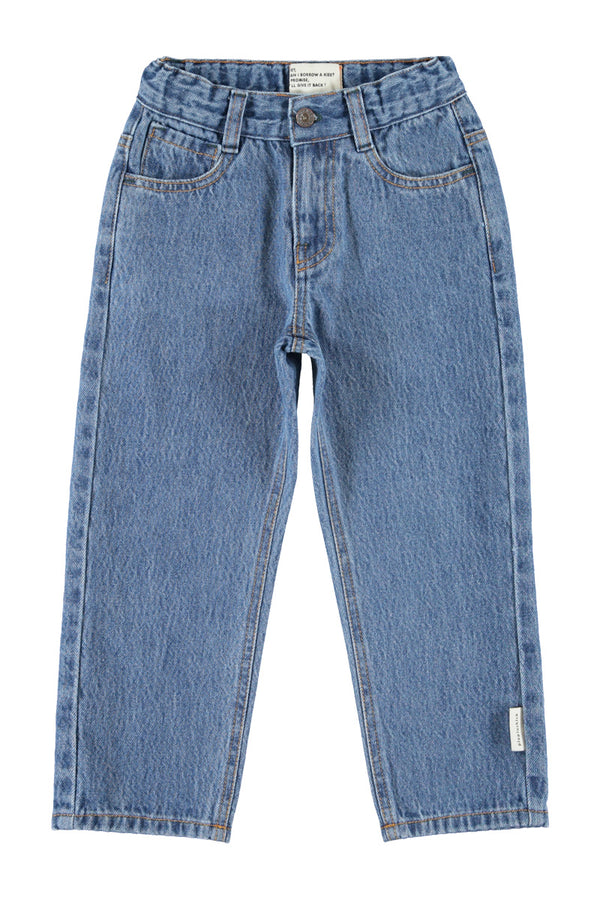 unisex trousers | washed navy denim