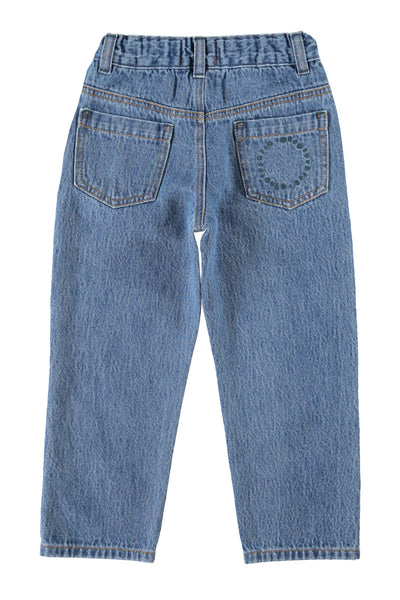 unisex trousers | washed navy denim