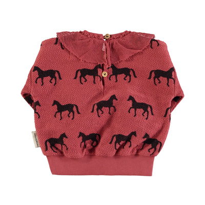 Sweatshirt black horses