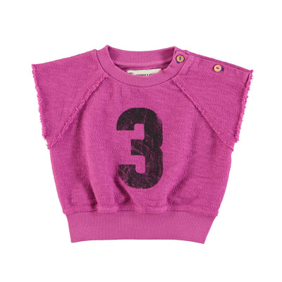sleeveless sweatshirt "3" print