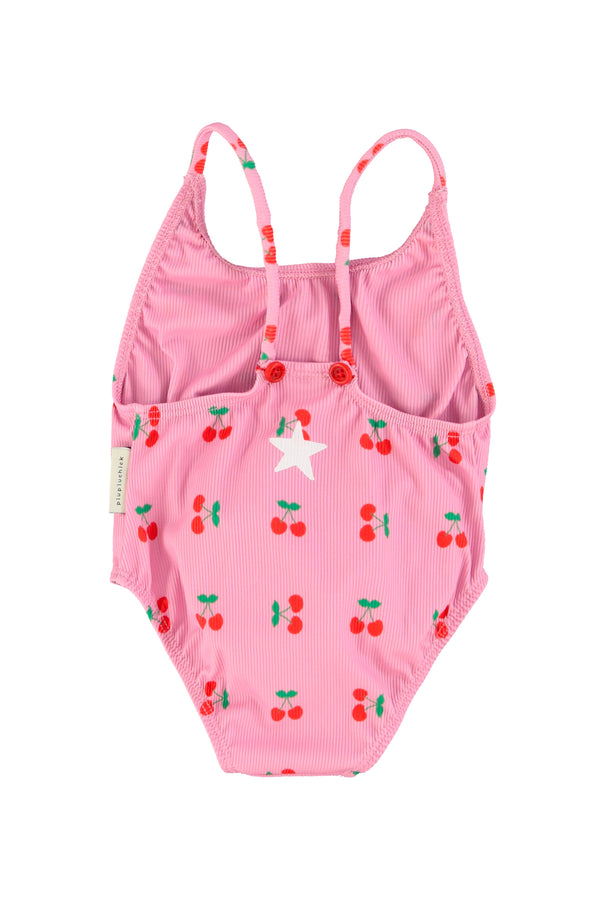 swimsuit w/ crossed straps cherries allover