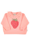 sweatshirt w/ collar strawberry print
