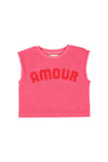 sleeveless top "amour" print