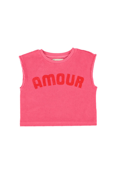 sleeveless top "amour" print