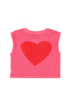 sleeveless top "amour" print
